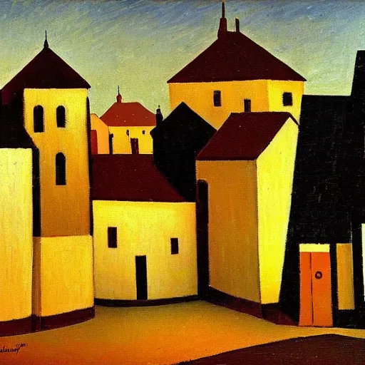 Image similar to a village, art by marius borgeaud