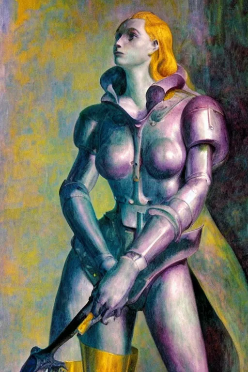 Image similar to studio portrait of lawful good colorful female holy mecha paladin absurdly beautiful, elegant, young sensual graceful woman, sculpture by auguste rodin