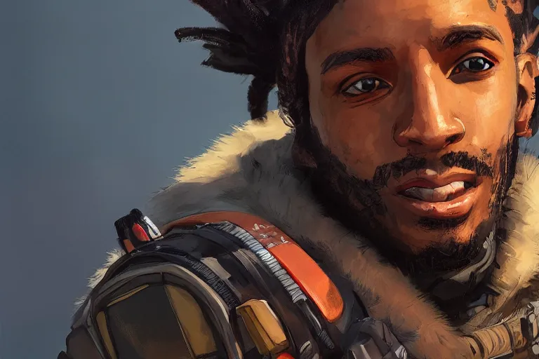 Image similar to portrait of an Apex Legends character By Emmanuel Lubezki