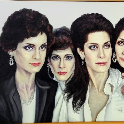 Prompt: a highly detailed painting. 1987-era Prince jealous of twin sisters Wendy and Susannah Melvoin. Photorealistic. Trending on Artstation.