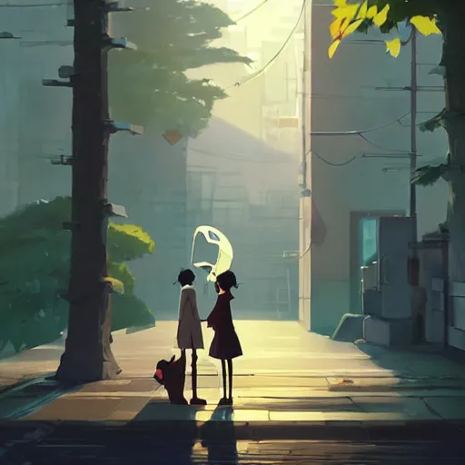 Image similar to an untold love story, during the lockdown period, the two couples gonna miss each other, cory loftis, james gilleard, atey ghailan, makoto shinkai, goro fujita, studio ghibli, rim light, exquisite lighting, clear focus, very coherent, plain background