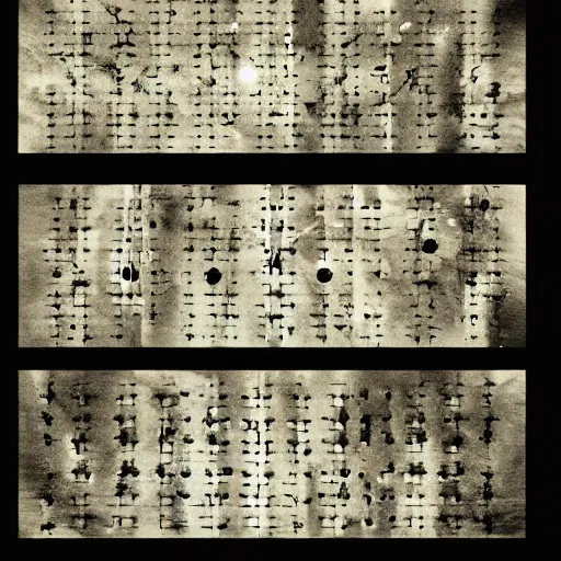 Image similar to the notes of a multiverse machine, by david lynch