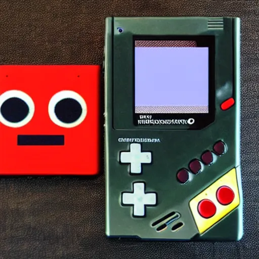 Image similar to a GameBoy fused with Mario,