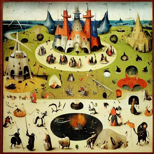 Prompt: isometric game, by hieronymous bosch