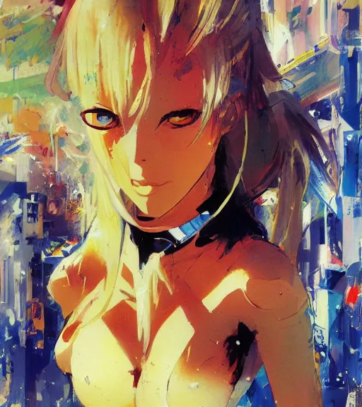 Image similar to john berkey painting of an anime woman