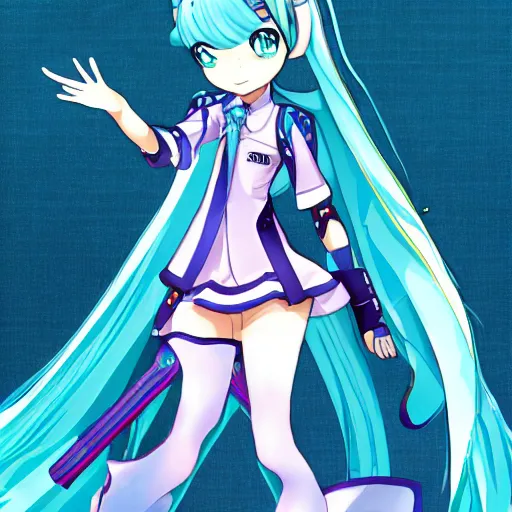 Image similar to Hatsune Miku in Arcane style