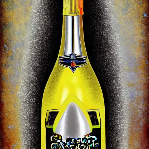 Image similar to portrait of a corvette champagne bottle hybrid, digital art