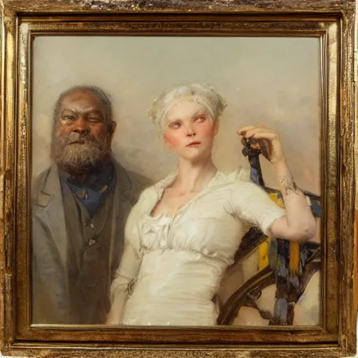 Image similar to jean-Baptiste Monge and Solomon Joseph Solomon and Richard Schmid and Jeremy Lipking victorian genre painting portrait painting of an english 19th century english stone streat with shops and stores