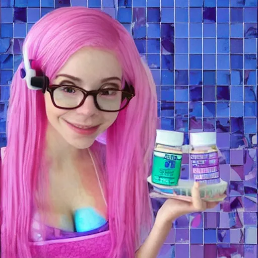 Prompt: “ belle delphine ’ s gamer girl bath water, sold on a windows 9 5 website ”