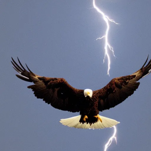 Image similar to Eagle made out of lightning