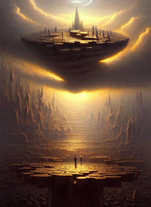 Image similar to a hyper - detailed 3 d render like a oil painting of the construction of a unified theory, surrealism!!!!! surreal concept art, lifelike, photorealistic, digital painting, aesthetic, smooth, sharp focus, artstation hd, by greg rutkowski, bruce pennington, valentina remenar and asher duran,