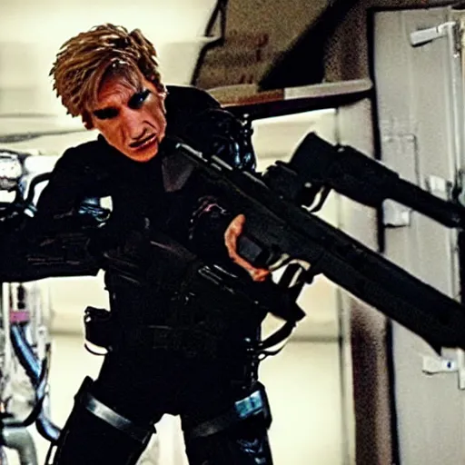 Prompt: still of xqc as terminator, movie still