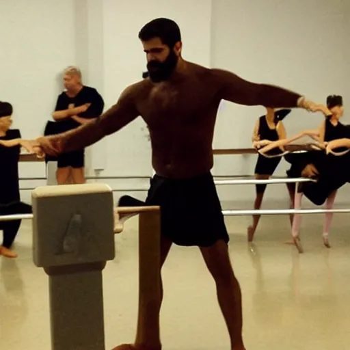 Image similar to king leonidas from the movie 3 0 0 at ballet practice