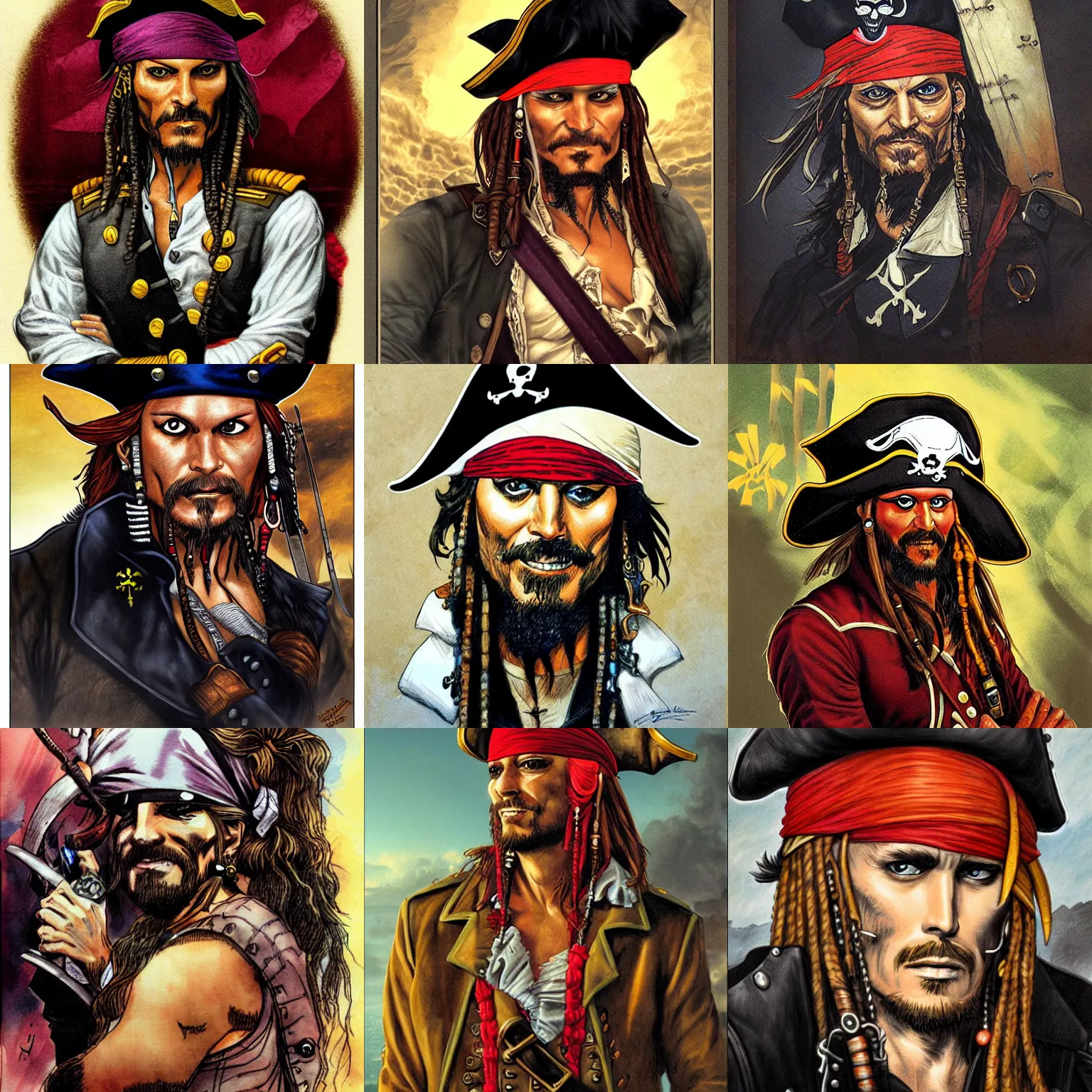 Prompt: pirate captain portrait by juan gimenez