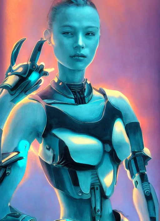 Prompt: ( ( symmetry ) ) closeup portrait of a stunning armored cyborg ai girl ( ( ( crying in tears ) ) ), ( bird in hands ), strong cinematic light, backlit, teal orange, viscous volumetric smoke, mist, by gerald brom, by mikhail vrubel, by peter elson, muted colors, extreme detail, trending on artstation, 8 k