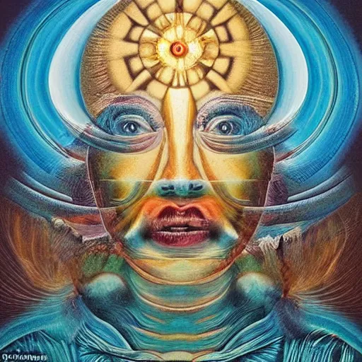 Prompt: open mind is key to unlocking the inner divine self who is all that there is hyperdetailed surrealism