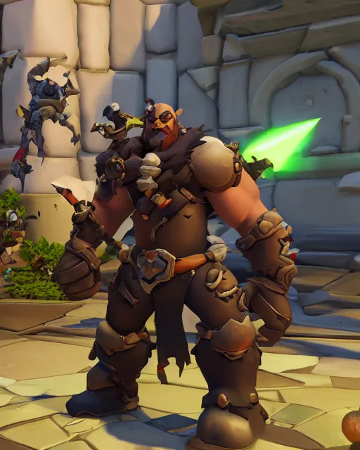 Image similar to orc with sword playable hero character in overwatch