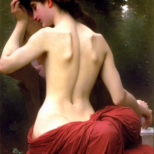 Image similar to Painting. The Hard Lesson. Art by william adolphe bouguereau. Extremely detailed. 4K.