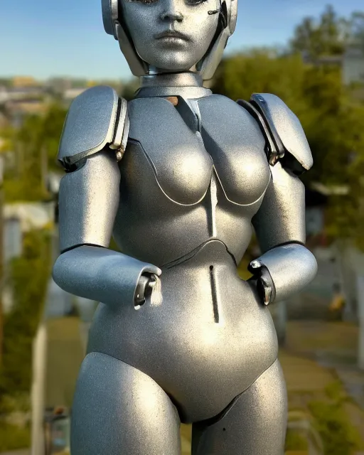 Prompt: sculpture of female angel with solarpunk mecha humanoid robotic parts with bright led lights, pudica pose gesture, by renoir, ultra - realistic and intricate, hdr 8 k