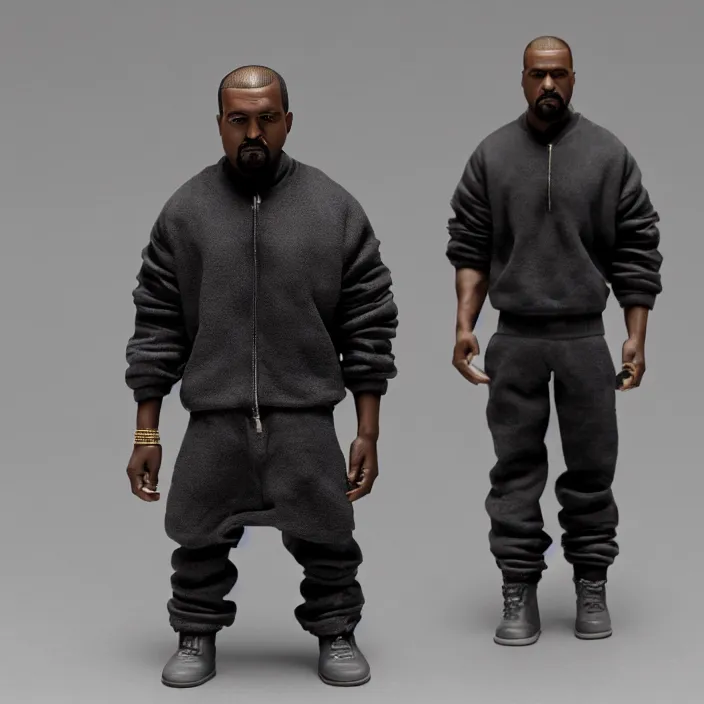 Prompt: kanye west, a goodsmile figure of kanye west, figurine, detailed product photo