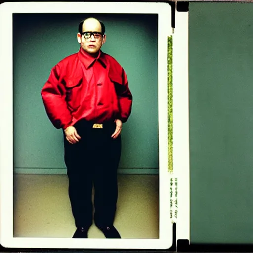 Prompt: polaroid of george costanza wearing chinese communist clothing, colored, taschen, by nan goldin