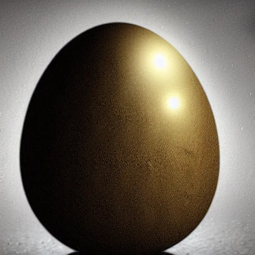 Prompt: holy egg on a pedistal in a dark dungeon. epic lighting, concept art, 8 k, paid artwork, intricate