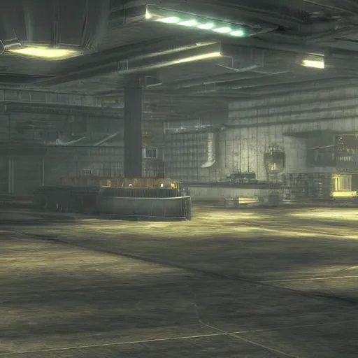 Image similar to final fantasy 7 background, pre-rendered, factory interior