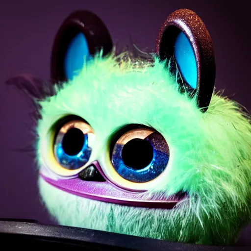 Prompt: Furby submerged in soup