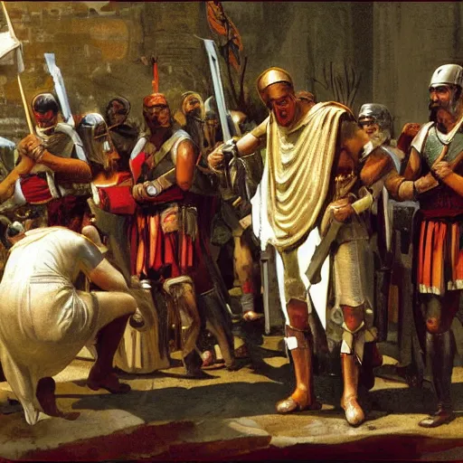 Prompt: romans colonize america