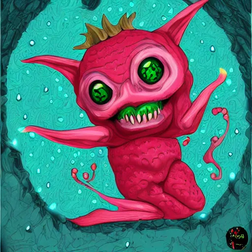 Image similar to strawberry goblin intricate digital painting