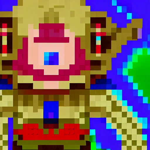 Image similar to pixel art zelda game, 6 4 bit, colorful