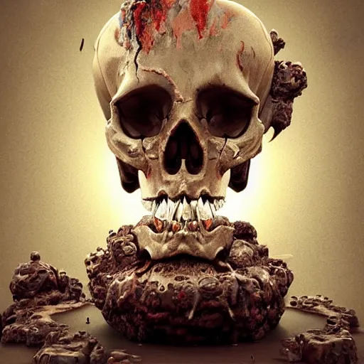 Image similar to portrait_of_a_melting_skull._intricate_abstract._intricate_artwork._by_Tooth_Wu_wlop_beeple_dan_mumford._octane_render_trending_on_artstat