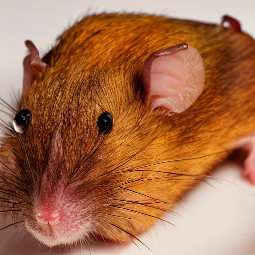 Prompt: photorealistic battered rat, professional food photography