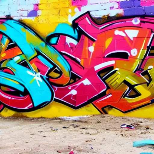 Prompt: amazing graffiti art in aruba