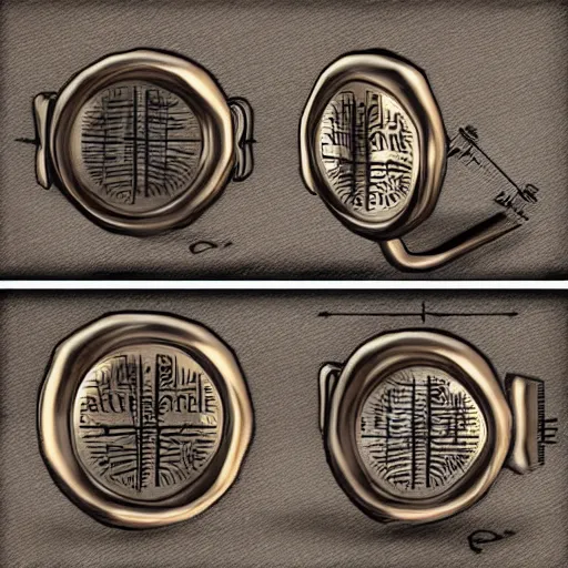 Prompt: the ring from lord if the rings with an imprinted ruler, highly detailed, 8 k, trending on artstation, mystic, rpg artwork