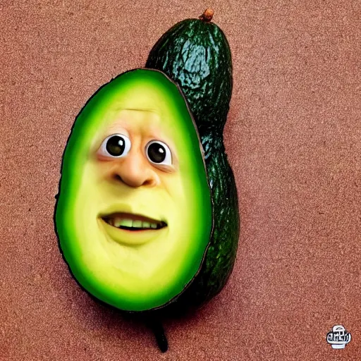 Image similar to rob schneider as an avocado