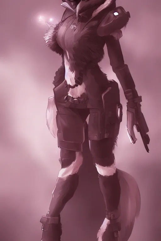 Image similar to a fox fursona, trending on artstation, by kawacy, furry art, digital art, cyberpunk, high quality