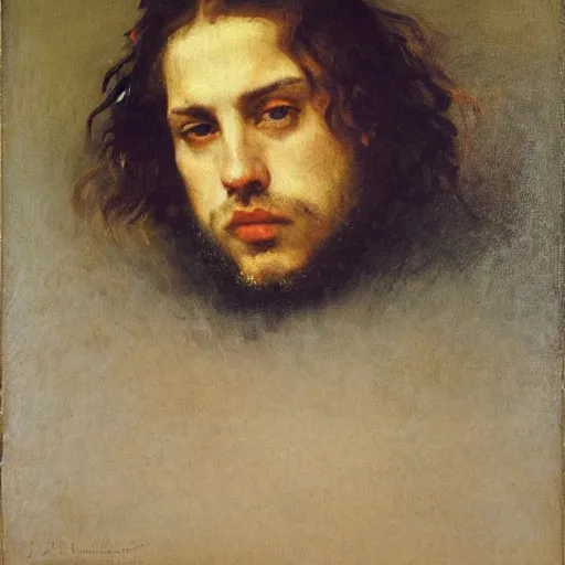 Image similar to head and shoulders portrait by gustave courbet