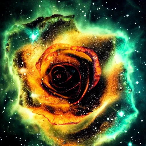 Image similar to award - winning macro of a beautiful rose made of molten lava!!! on black background, highly detailed, hyper - realistic, inner nebula glow!!!, trending on deviantart, artstation and flickr, nasa space photography, national geographic