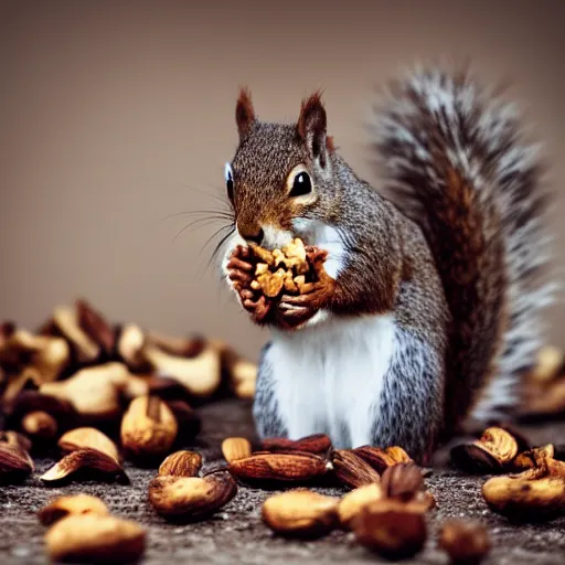 Image similar to polaroid shot of squirrel eating a nut, esthetics, bokeh