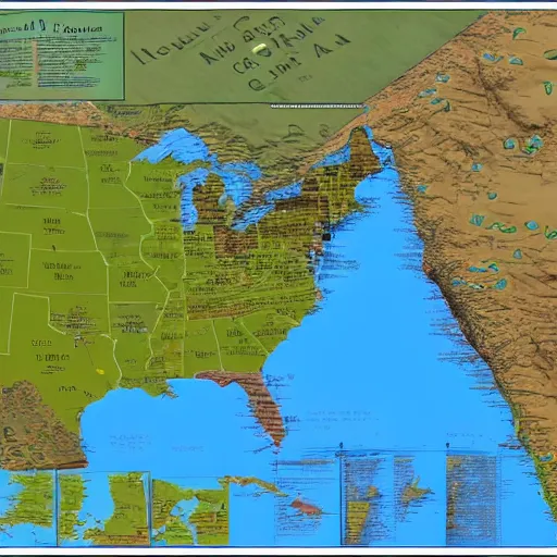 Prompt: A detailed 3D map of The USA