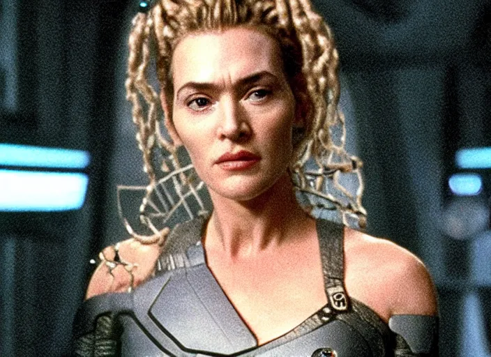 Image similar to film still of kate winslet as borg seven of nine borg 7 of 9 borg in star trek voyager