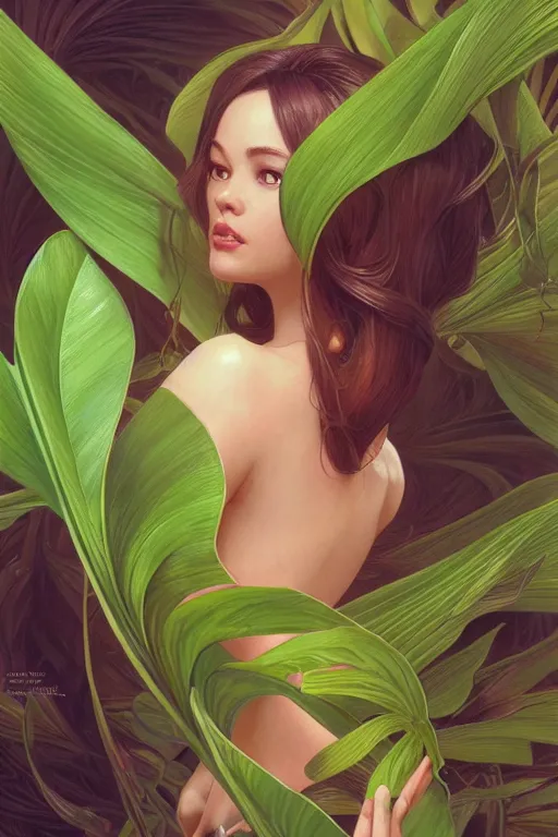 Prompt: ultra realistic illustration, cinema 4 d art, banana plants drawing, jade background, elegant, highly detailed, digital painting, concept art, intricate, swirl, smooth, sharp focus, illustration, art by artgerm and greg rutkowski and alphonse mucha