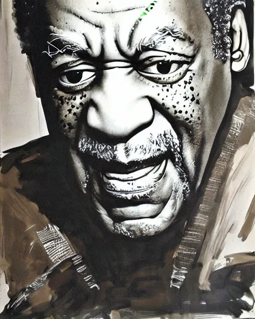 Prompt: bill cosby portrait by yoji shinkawa