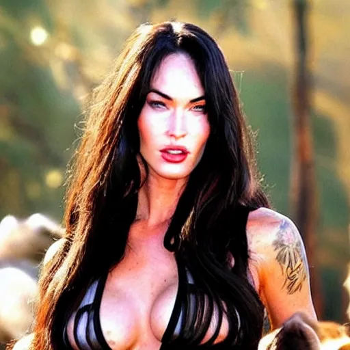 Prompt: megan fox as an actual fox animal