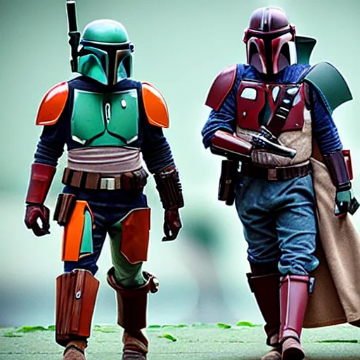 Image similar to The Mandalorian and Boba Fett