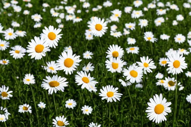 Prompt: spoon all by itself in the middle of a large field of daisies, sunny day, stock photography, 4k photorealistic,