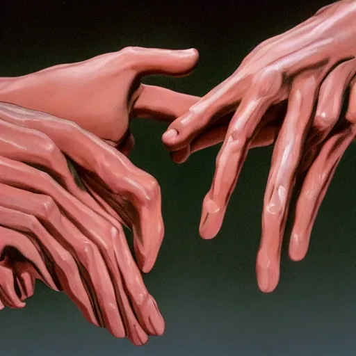 Image similar to hand sculptures in the style of bruce nauman, hyperreal - h 6 4 0