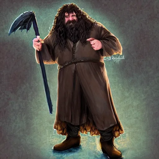 Prompt: hagrid as an elder ring npc