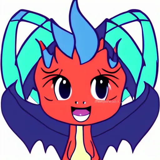 Image similar to the most cutest adorable happy picture of a dragon, tiny firespitter, kawaii, chibi style, Dra the Dragon, tiny red babdy dragon, adorably cute, enhanched, stuffed dragon, deviant adoptable, digital art Emoji collection